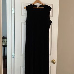 Coldwater Creek sleeveless maxi dress. 1X. Spandex, Lycra. Black.
